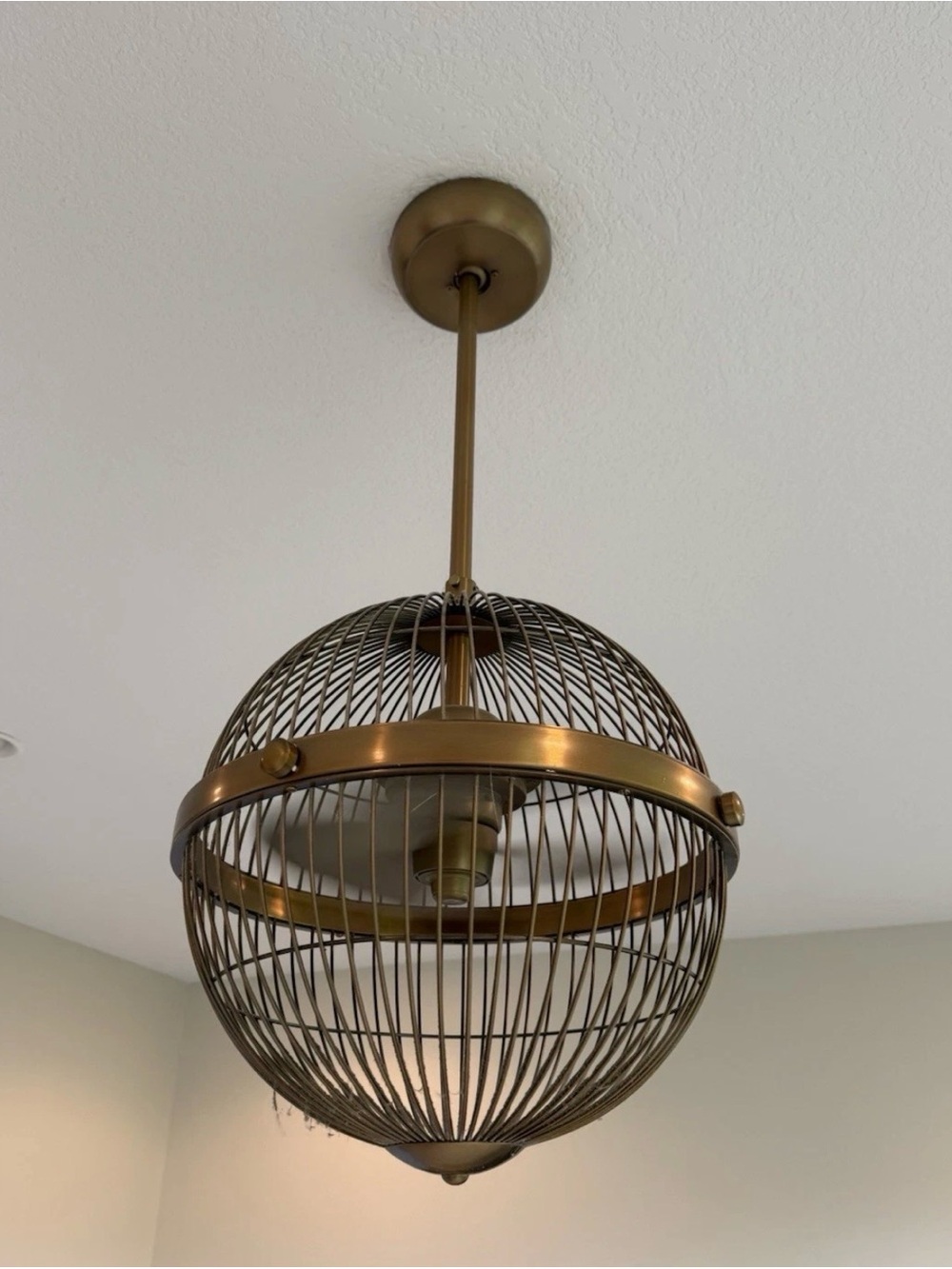 Savoy House Arena Fan D’Lier Warm Brass Enclosed Ceiling Cage Fan 17-339-FD-322